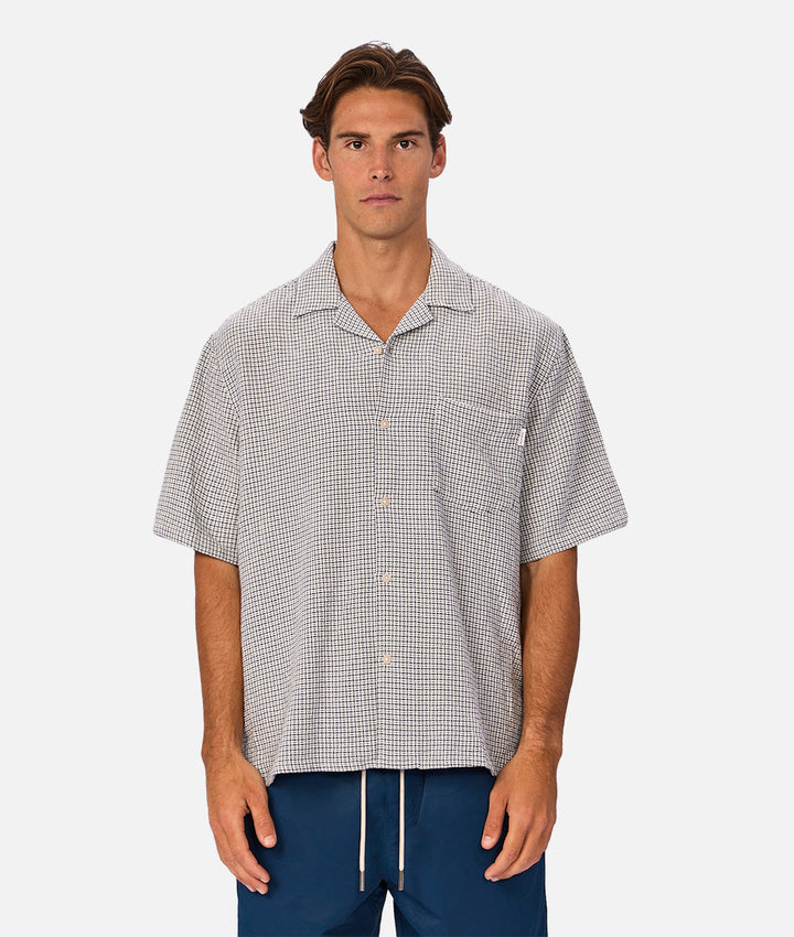 The Cornella Short Sleeve Shirt - Petrol Combo