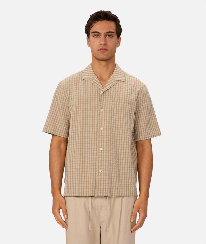 The Sinaloa Short Sleeve Shirt - Olive / Stone