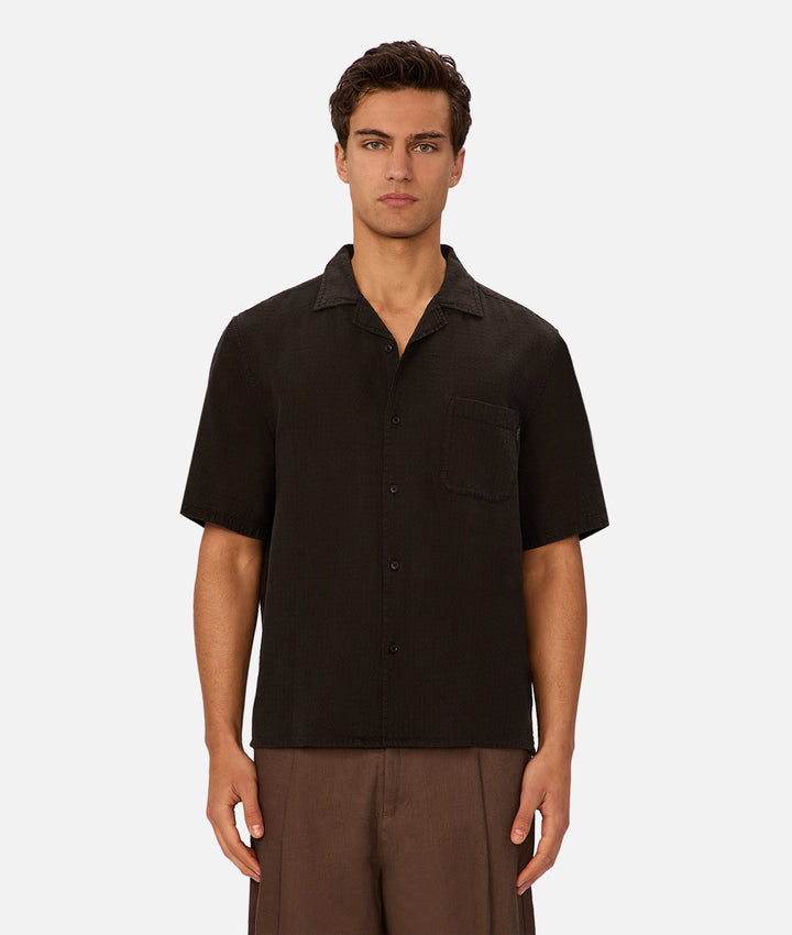 The Meridian Short Sleeve Shirt - Obsidian