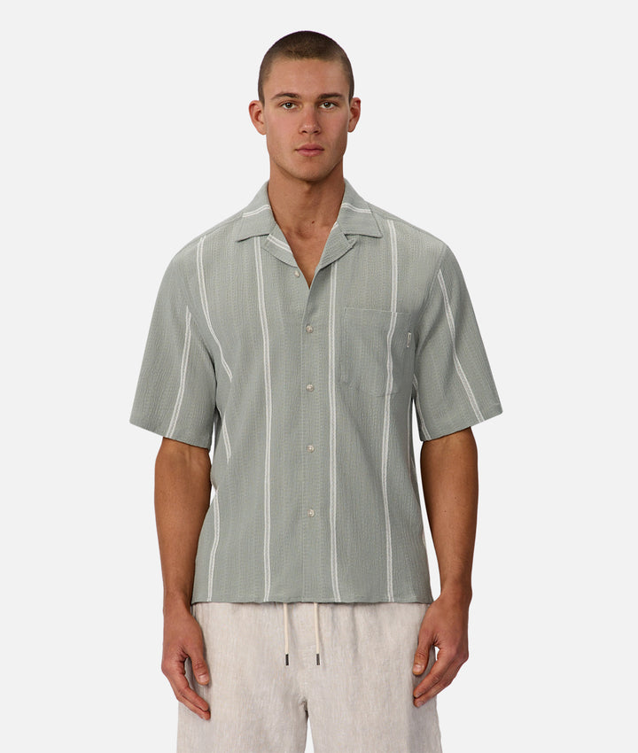 The Fullerton Short Sleeve Shirt - Spruce White