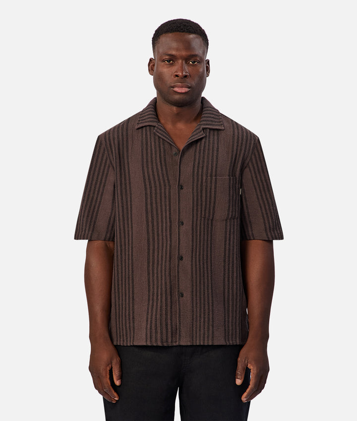 The Montelena Short Sleeve Shirt - Umber / Black