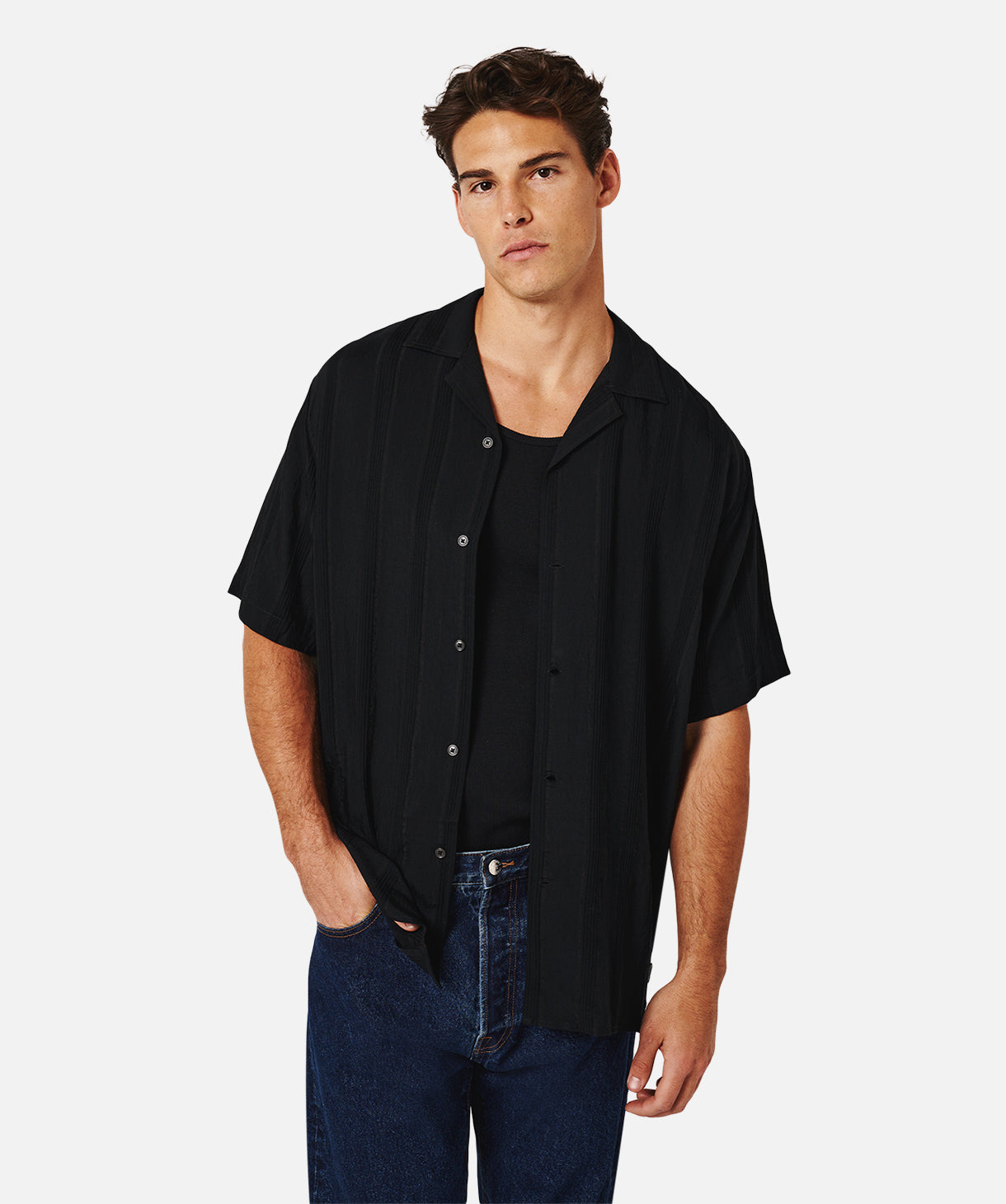 The Severino S/s Shirt - Black – Industrie Clothing Pty Ltd