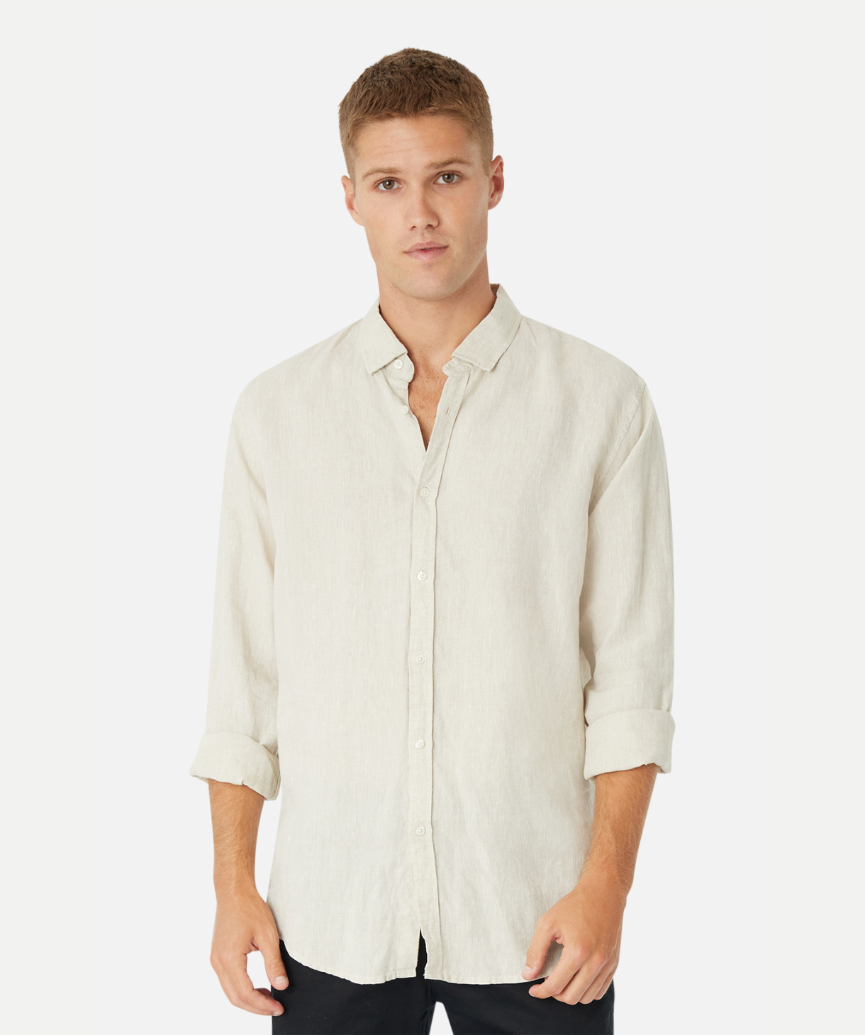 The Tennyson Linen L/s Shirt - Oatmeal – Industrie Clothing Pty Ltd