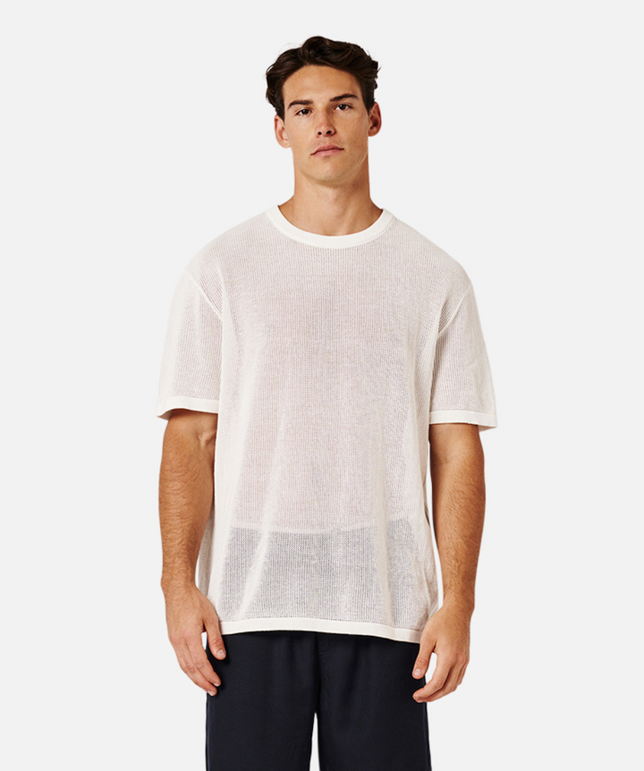 The Nanterre Knitted Tee - Chalk