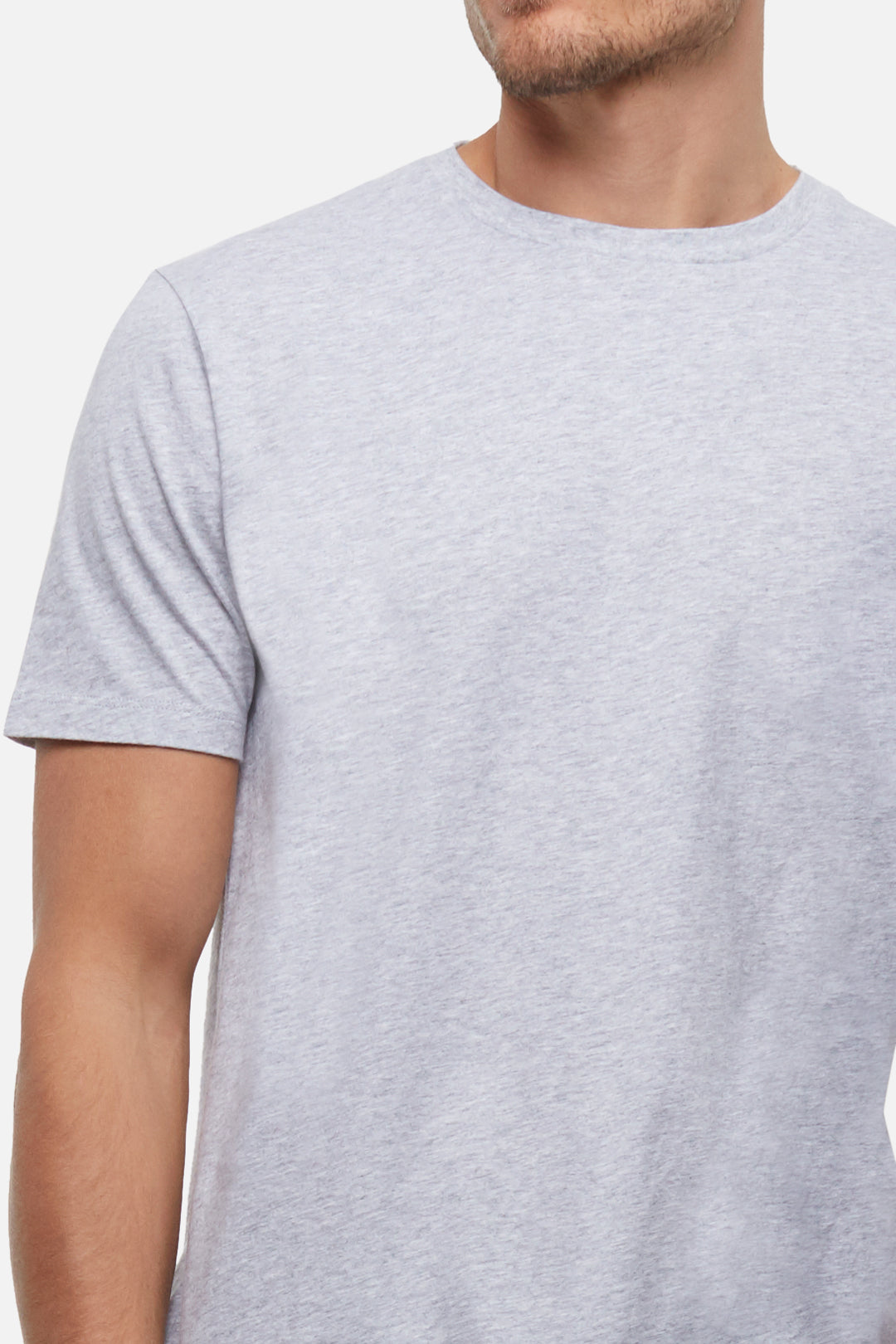 The New Basic Crew Tee Light Grey Marle Industrie Clothing Pty Ltd
